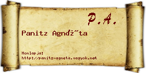 Panitz Agnéta névjegykártya